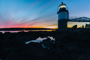 lighthouse at sunset