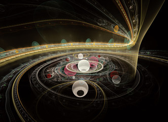 Abstract color dynamic background with lighting effect. Fractal art