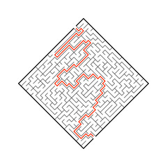 Abstact labyrinth. Educational game for kids. Puzzle for children. Maze conundrum. Find the right path. Vector illustration.