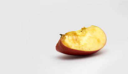 Sliced red dried apple isolated on white background. dry apple.