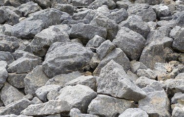 A close view of the pile of rock surface textures.