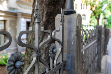 Iron fence of an art nouveau building in Riga, Latvia