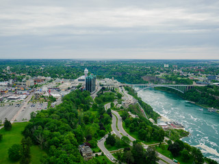 The aerial view of Niagara City in Canada