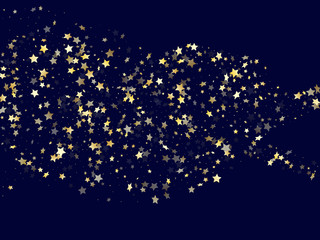 Gold falling star sparkle elements of glitter gradient vector background.