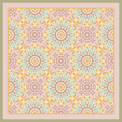 Creative color abstract geometric pattern, vector seamless, can be used for printing onto fabric, interior, design, textile. Scarf design.