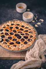 Summer traditional July 4th cherry pie with pretty lattice