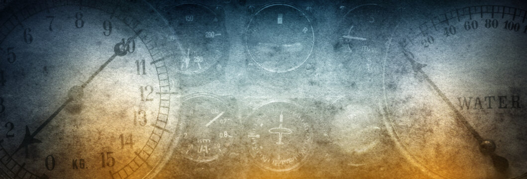 Fototapeta  Mechanical and steampunk grunge background. Abstract old conceptual background on history, steampunk, industry, science, etc. Retro style.