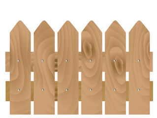 Wooden planks fence.  vector illustration