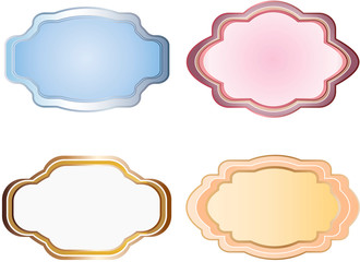 curly gradient stickers , labels, vector, tags, frames, shapes, isolated, colored, art, design,