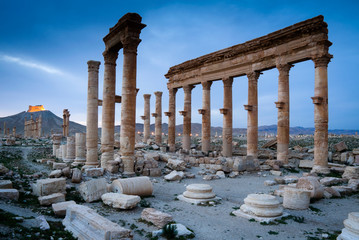The Camp of Diocletian roman military complex in the ancient city of Palmyra, Homs Governorate, Syria - obrazy, fototapety, plakaty
