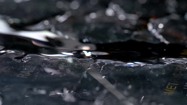 iquid flows down the manometer glass, forming a beautiful effect, similar to oil, but glycerin is usually poured into such sensors, close-up