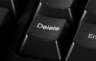 Delete, control button computer keyboard background and texture, side view