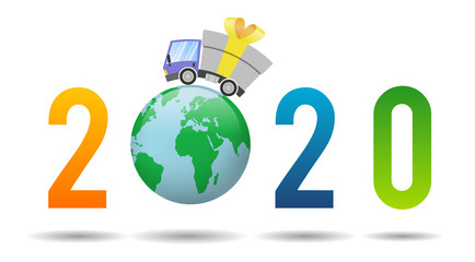 2020 Happy New Year, abstarct christmas ball