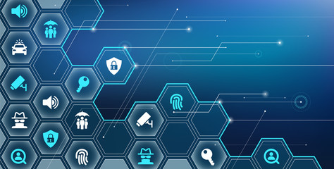 Security icon concept: property surveillance / privacy protection / safety : vector illustration