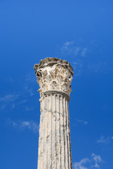 fragment of an ancient Greek column of the Corinthian order