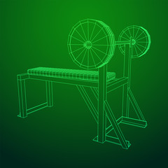 Barbell with weights. Gym equipment