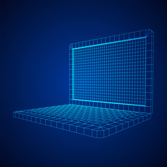 Laptop Abstract Mesh Background Vector