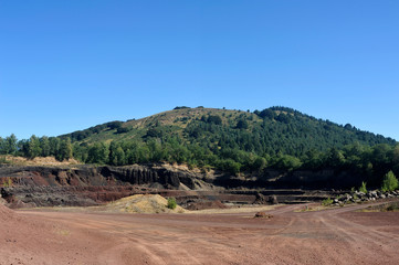 Interior of the crater of Auvergne volcano Lemptegy