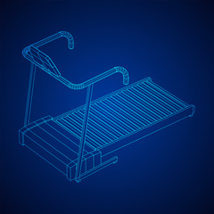 Treadmill machine. Gym and fitness equipment