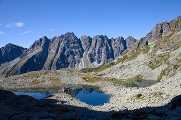 Fototapeta na wymiar Frog lakes in High Tatras National park, Slovakia