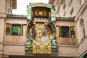 Wien Europe, The Ankeruhr Vienna a beautiful clock located at Hoher Markt on the norther part of...