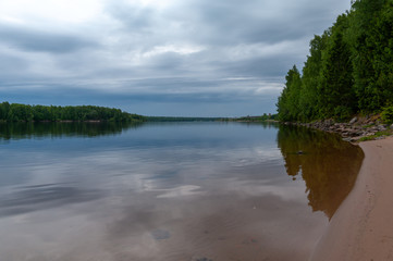 View of the Svir River from the Svir Victory Park, Lodeynoye Pole, Leningrad region, Russian Federation