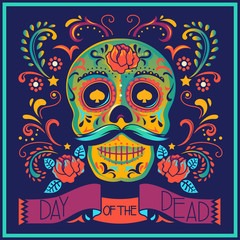 Day of the Dead Mariachi Skeleton for poster and invitation