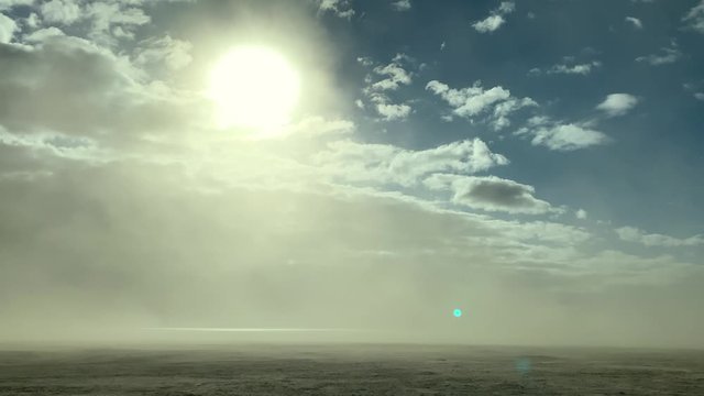 Dusty fog at California desert in 4k