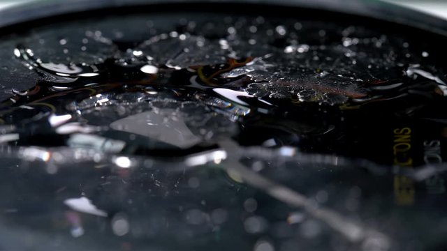 iquid flows down the manometer glass, forming a beautiful effect, similar to oil, but glycerin is usually poured into such sensors, close-up