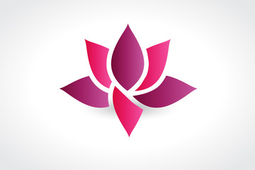 Obraz premium Pink lotus flower logo vector image web design