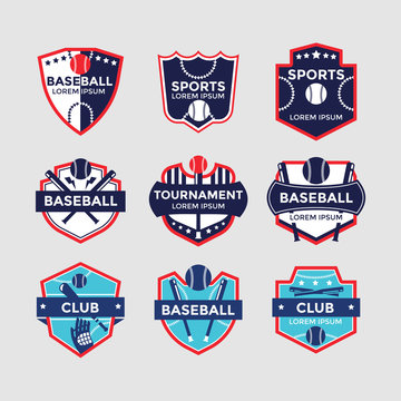 Modern baseball badge, logo, and design template