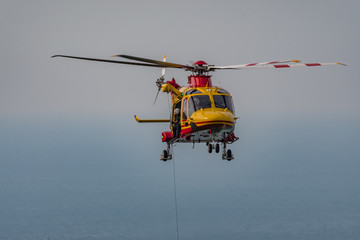 rescue helicopter in action