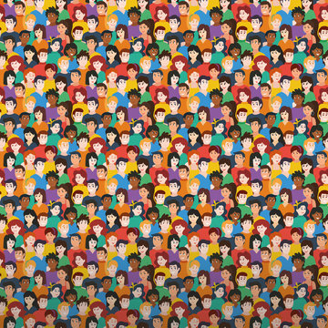 Colorful pattern of young people.Vector