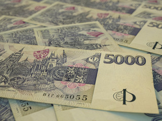 Money of Czesh Republic, financial background. CZK. Macro shot