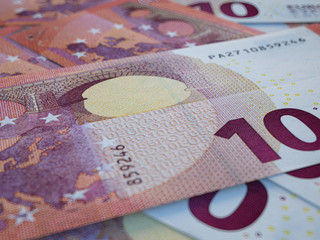 European money. Euro, the official currency of eurozone. Financial background.
