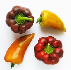 bell peppers isolated on white background