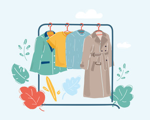 Fashion clothing on hangers