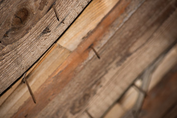 Old planks with nails