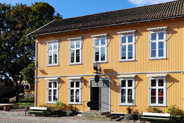 Wooden houses, typical for southern Norway.