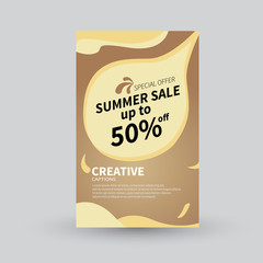 Special offer summer sale up to 50%off, modern design fluid abstrack for banner promotion, banner sale, and background flayer for any used