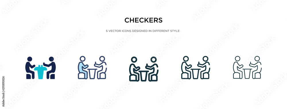 Aufkleber checkers icon in different style vector illustration. two colored and black checkers vector icons de