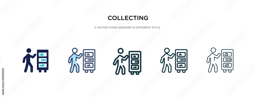 Poster collecting icon in different style vector illustration. two colored and black collecting vector icon
