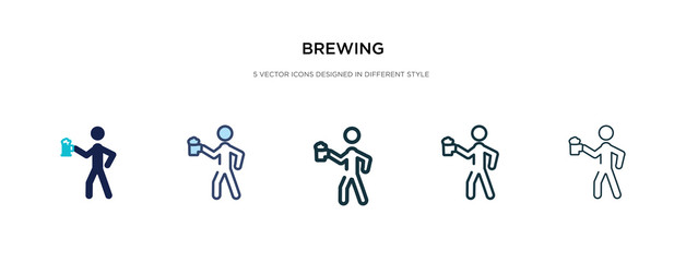 brewing icon in different style vector illustration. two colored and black brewing vector icons designed in filled, outline, line and stroke style can be used for web, mobile, ui
