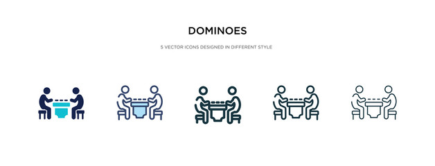 dominoes icon in different style vector illustration. two colored and black dominoes vector icons designed in filled, outline, line and stroke style can be used for web, mobile, ui