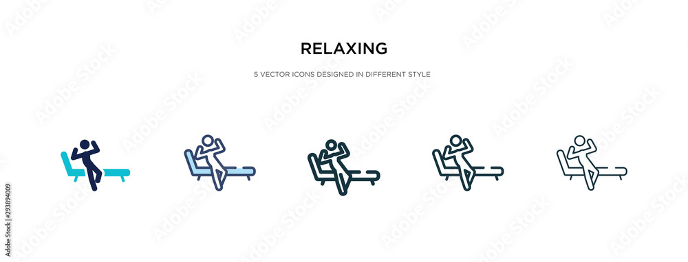 Poster relaxing icon in different style vector illustration. two colored and black relaxing vector icons de