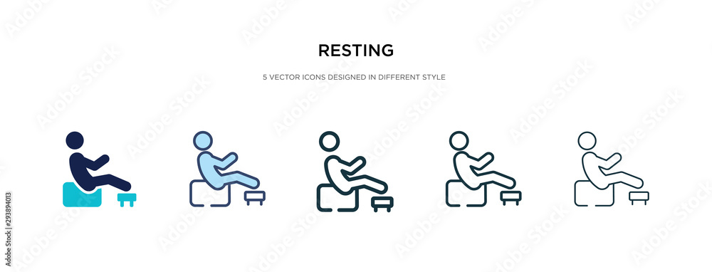 Poster resting icon in different style vector illustration. two colored and black resting vector icons desi