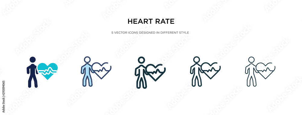Poster heart rate icon in different style vector illustration. two colored and black heart rate vector icon