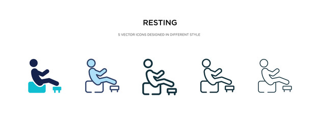 resting icon in different style vector illustration. two colored and black resting vector icons designed in filled, outline, line and stroke style can be used for web, mobile, ui