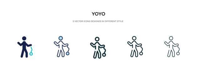 yoyo icon in different style vector illustration. two colored and black yoyo vector icons designed in filled, outline, line and stroke style can be used for web, mobile, ui