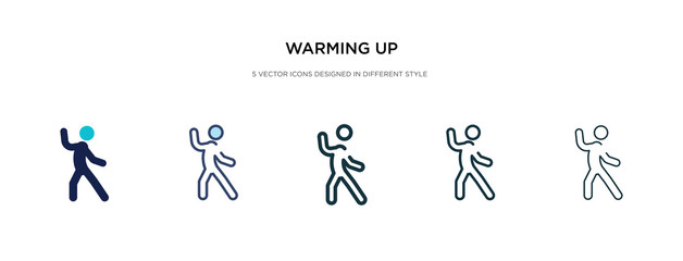 warming up icon in different style vector illustration. two colored and black warming up vector icons designed in filled, outline, line and stroke style can be used for web, mobile, ui
